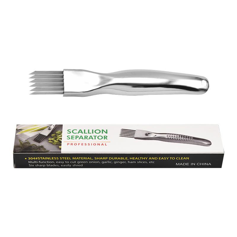 Edelstahl Gehackte Grüne Zwiebel Messer, Küchen Reiß Seide Das Messer, Gebogenes Griffdesign, Lebensmittel Schnellhacker Grüne Zwiebel gray