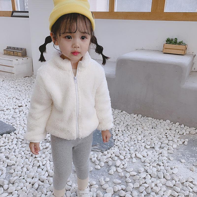 Kinder Winter Mäntel 2023 Kinder Oberbekleidung Junge Warme Fleece Jacke Baby Mädchen Jacken für Herbst Frühling Kinder Kleidung 80cm weiß