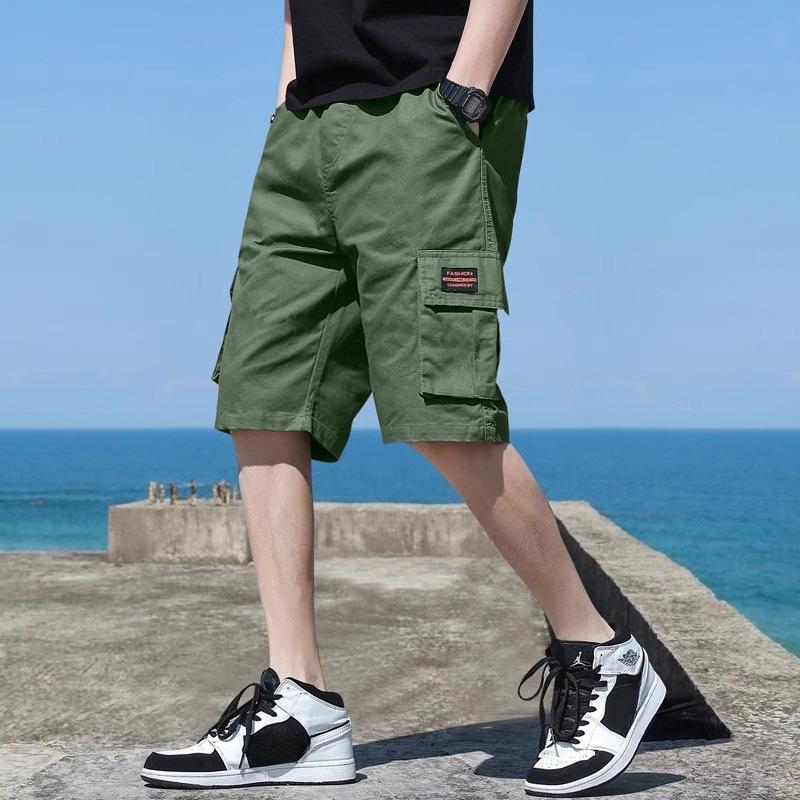 M-8XL Herren Trend Cargo-Shorts Herren Buchstabendruck Tasche Shorts Sommer Mode Lässig Gerade Shorts Herren Ropa Hombre 4XL grün