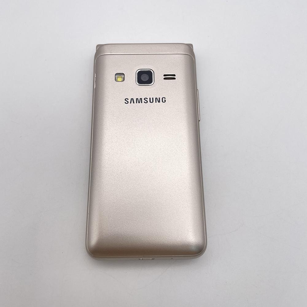 95% neu Aufgearbeitet Samsung Original Samsung Galaxy Folder G1600 (2016) 3,8-Zoll-Quad-Core-2-GB-RAM-16-GB-ROM-Mobiltelefon Simple Set gold