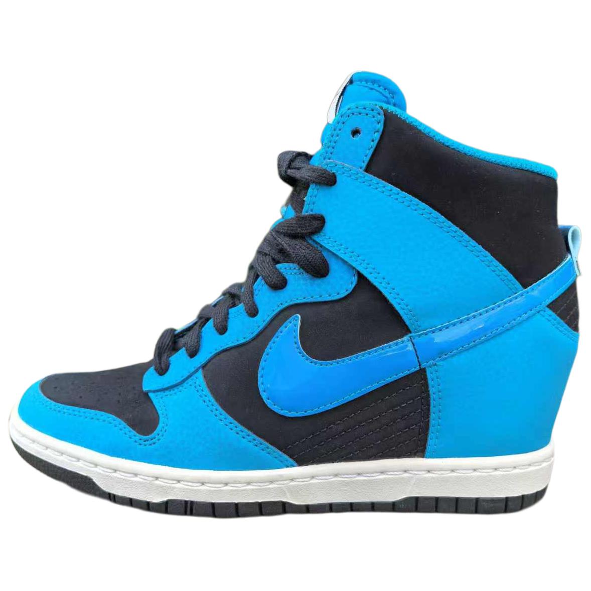Nike Dunk Sky High Essential Schwarz Blau Lack Damen Sneaker Hellblau-Lack Weiß 644877-009 36.5