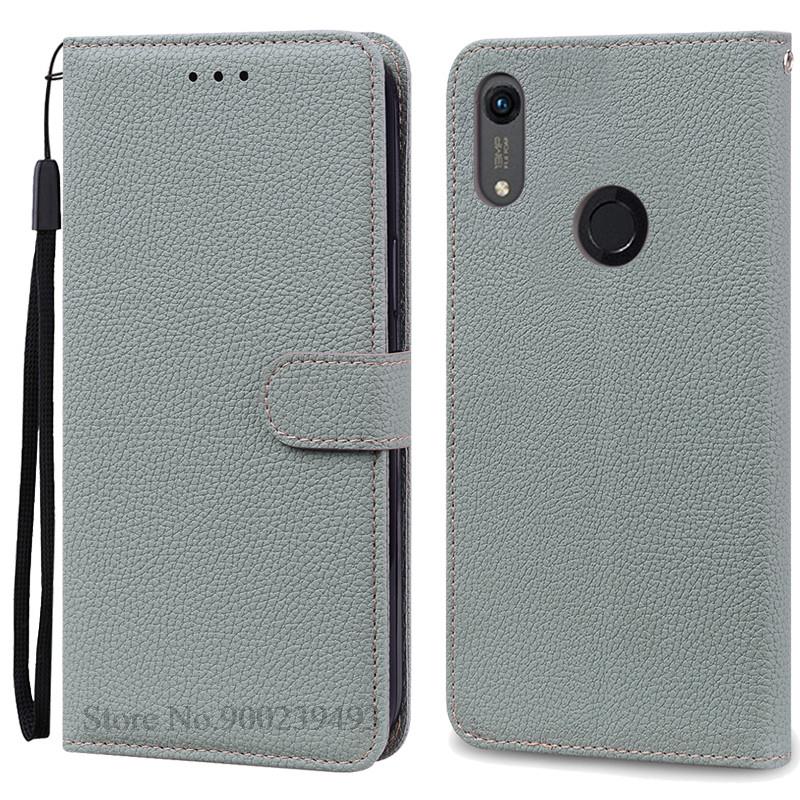 Für Huawei Y6 2019 Hülle Leder Flip Wallet Case Für Coque Huawei Y6 Prime 2019 MRD-LX1 Flip Case für Huawei Y6S Hülle Fundas Y6S 2019 2020 graue