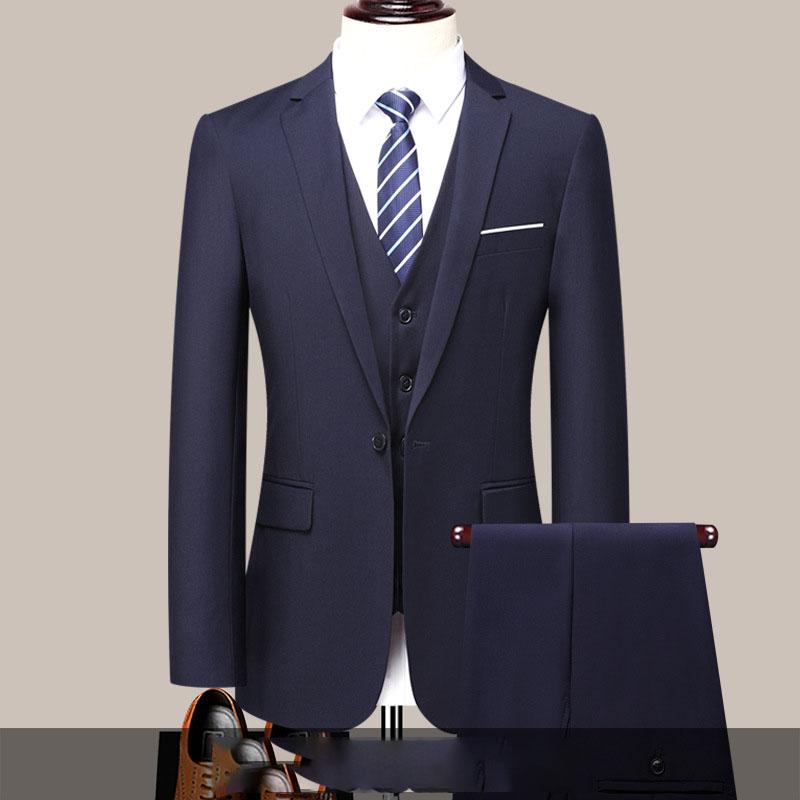 Herren Einfarbiger Zweiteiler Anzug Set - Mode Lässig Attraktiv Business Anzug Weste und Hose Ensemble XXXXXL