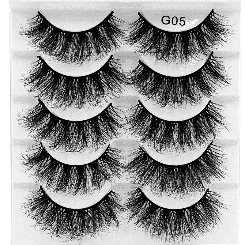5 stücke Falsche Wimpern Wimpernverlängerung Make-Up-Sets Schönheit Augen Flauschige Wimpern Faux Nerz Wimpern Wimpernverlängerung Make-Up Zubehör
