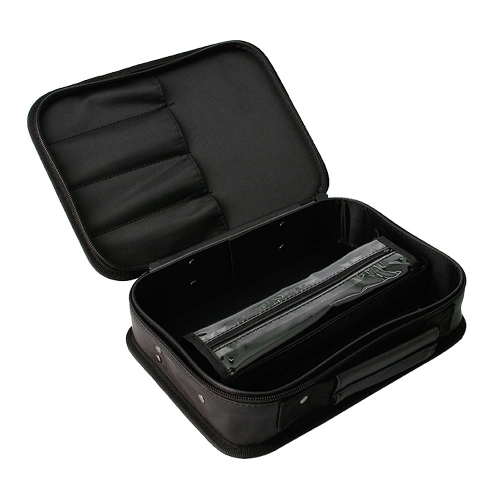 Friseurwerkzeug-Aufbewahrungskoffer, Friseur-Werkzeugkasten, Friseurscheren-Tasche, Reise-Organizer schwarz