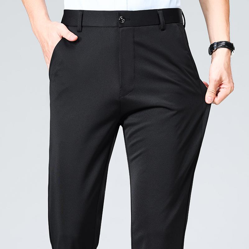 Sommer Dünne Hose Herren Formeller Anzug Hose Arbeitshose Business Casual Hose Schwarz Weinrot Lange Hose 31 schwarz