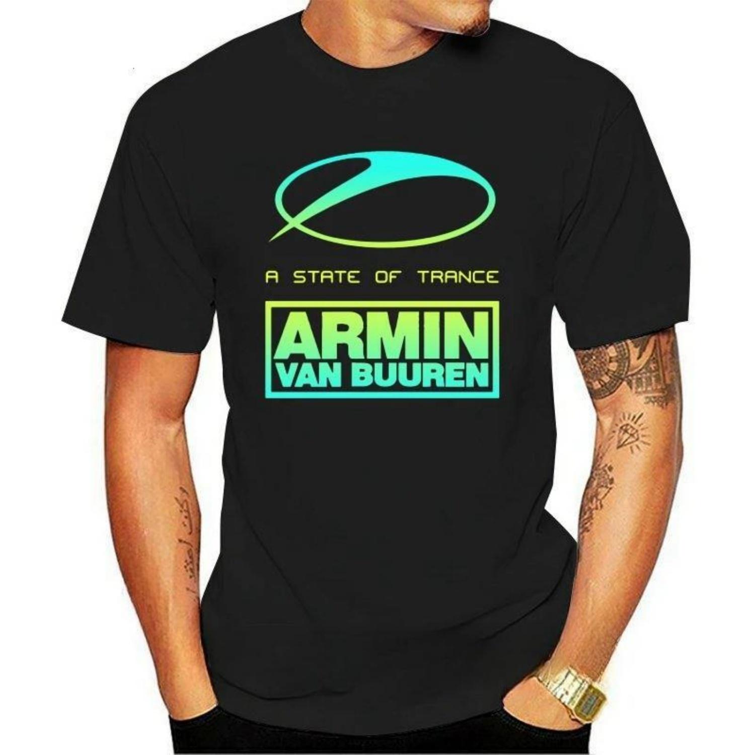 Neuer Eingang Mode Schwergewicht Heißer Verkauf Vintage Sommer Neue Mode A State of Trance Armin Van Buuren Grafik Herren T-Shirt M schwarz