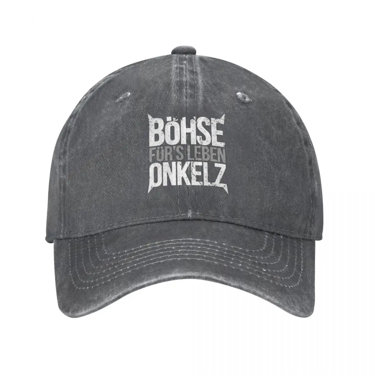 Vintage Böhse Onkelz Rock Baseball Caps Unisex Distressed Gewaschene Sonnenkappe Deutsche Musik Outdoor-Aktivitäten Hüte Kappe Adjustable dunkelgraue
