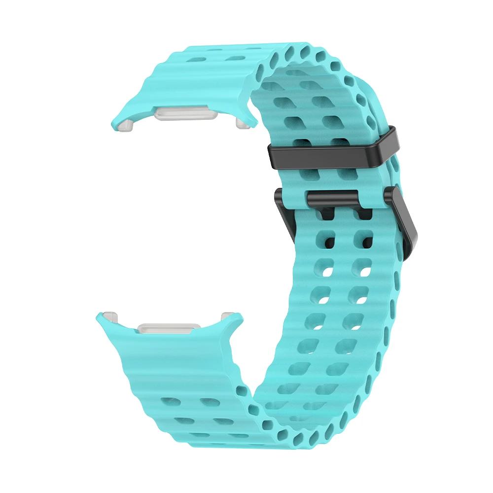 Atmungsaktives Armband für Samsung Galaxy Watch Ultra 47 mm Silikon-Smart-Armband Armband Armband Watch7 Zubehör Hülle Galaxy Watch Ultra hellgrüne