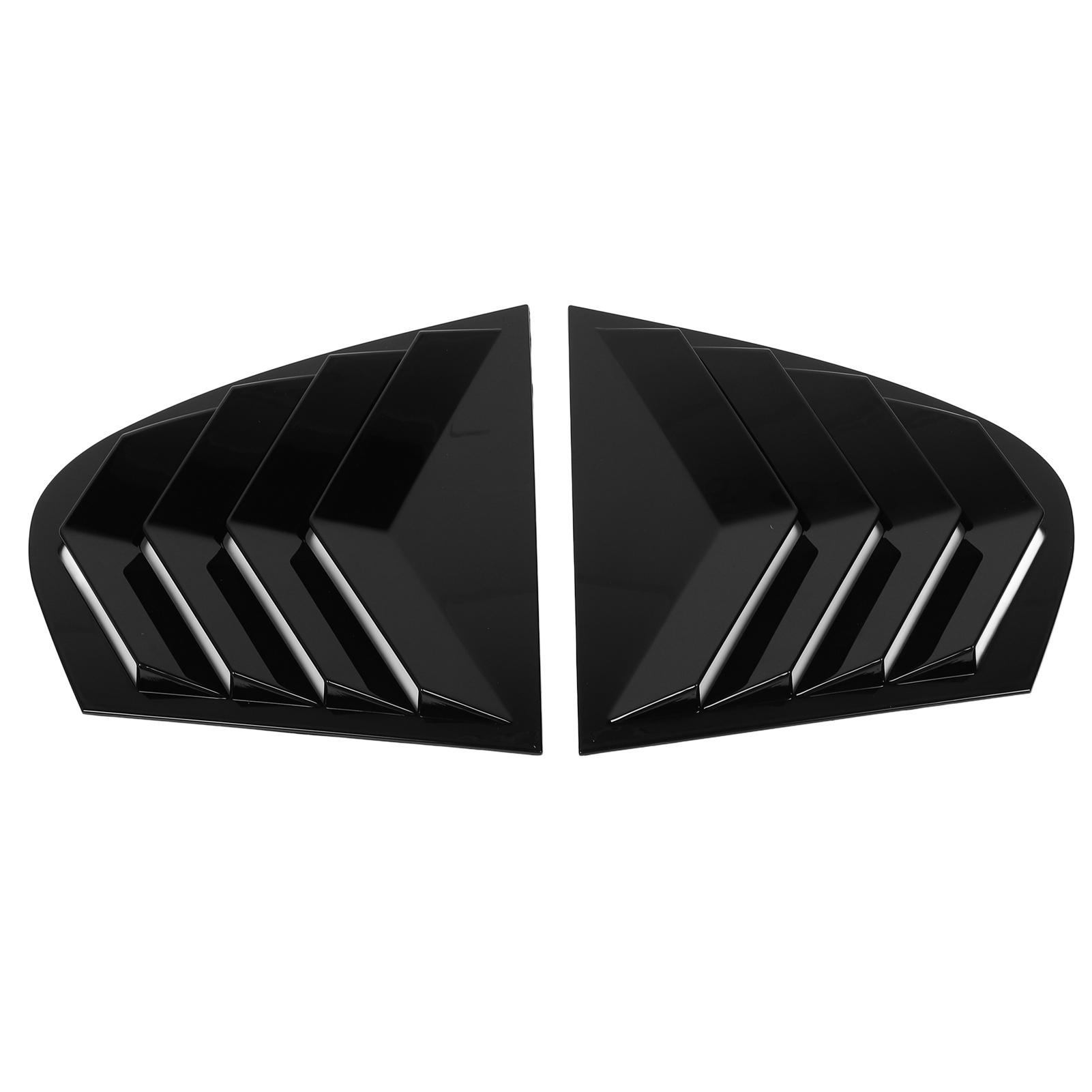 Paar Auto Heckscheiben Jalousie Abdeckung Zierleiste Stilvolle Hintere Seitenfenster Lamellen Lüftungsabdeckung Zierleiste für 5er schwarz