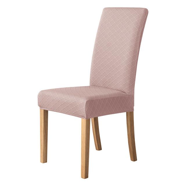 Rauten-Jacquard-Stretch-Stuhlbezug, elastisch, einfarbig, Stuhlhussen für Esszimmer, Küche, schmutzabweisend, kratzfest 1 Piece gray