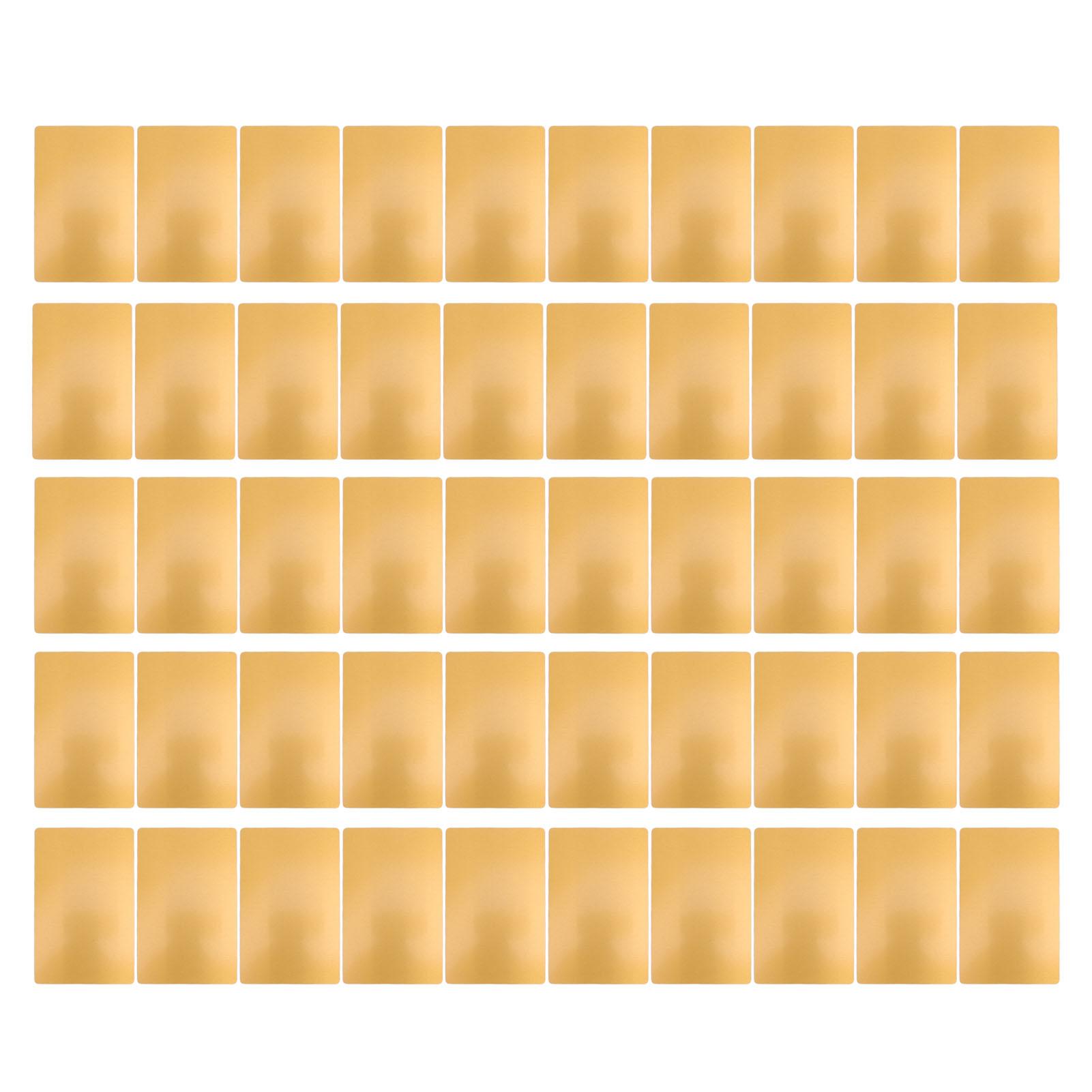 50 Blatt Metall Visitenkarte Wärmeübertragung Aluminium Visitenkarten Rohlinge DIY Bastelbedarf Gold gold