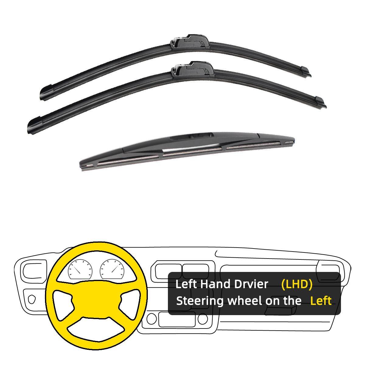 3PCS für HONDA CR-V CRV MK5 2017-2020 26 16 12 vorne hinten Wischerblätter Windschutzscheibe Windschutz Fensterschneider Zubehör 2017 2018 2019 2020 Left Hand
