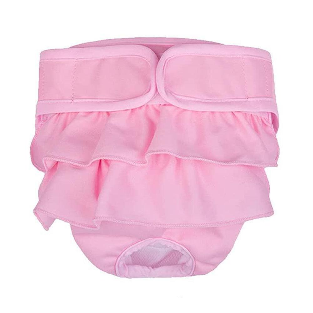Hundehöschen Windeln für Hündinnen Physiologische Hose Mädchen Hunde Slips Haustier Welpen Shorts Unterwäsche für kleine mittelgroße und große Hunde S rosa