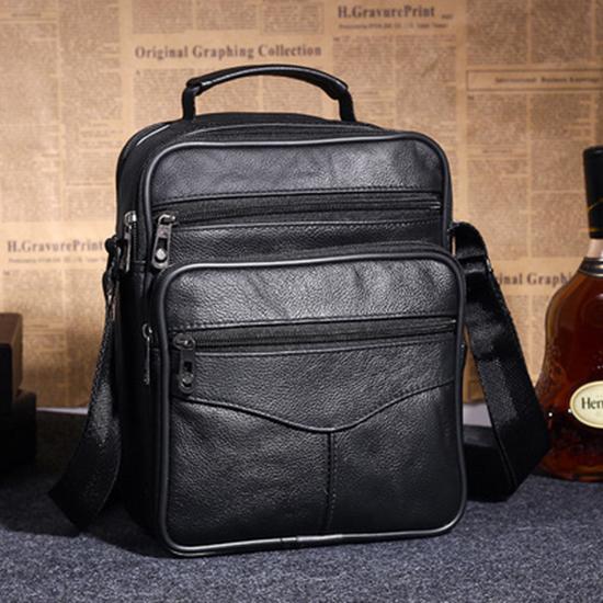 Herren-Handtaschen im europäischen und amerikanischen Stil für reife Männer, multifunktionale, lässige Herren-Umhängetasche aus Leder, Business-Umhängetasche Vertical section BAG