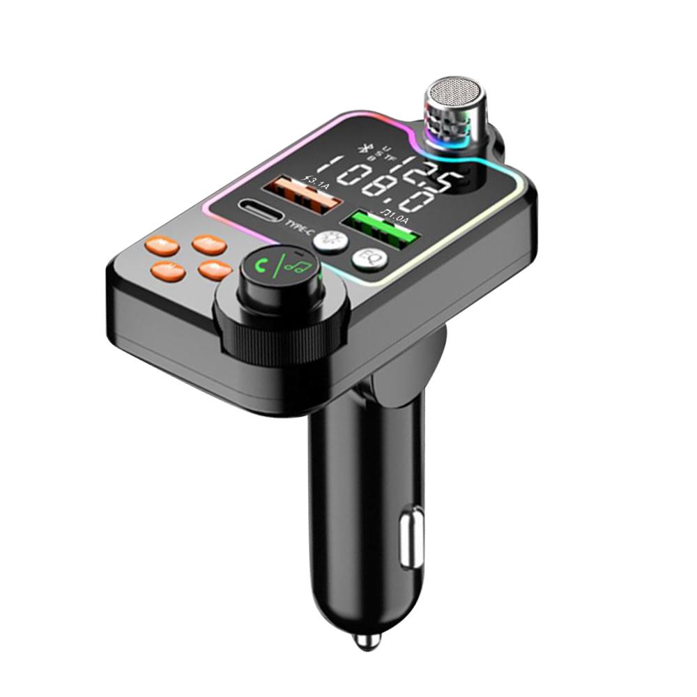 Auto Bluetooth 5.0 FM Transmitter 12-24V Dual USB Autoladegerät Drahtloser Freisprechanruf Audioempfänger MP3-Player