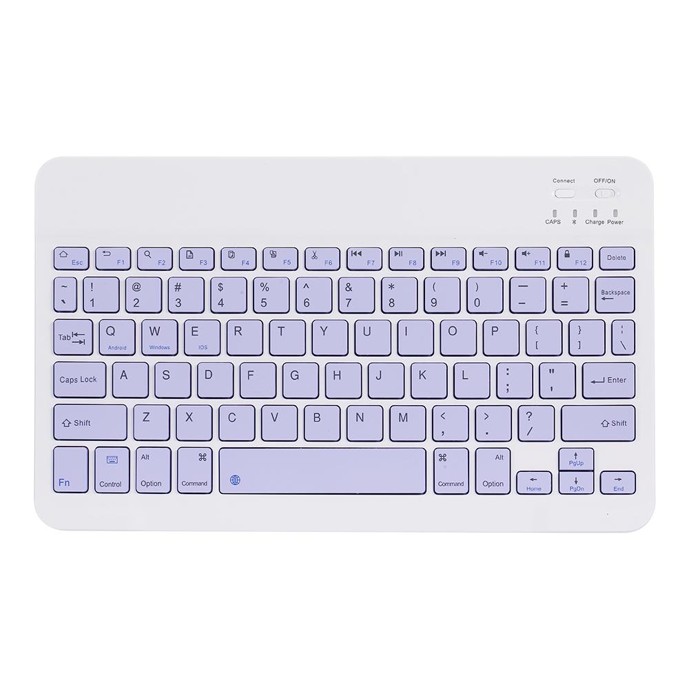 10-Zoll-Wireless-BT-Tastatur Threesystem Universelles, farbenfrohes, wiederaufladbares BT-Tastatur-Mobiltelefon violett