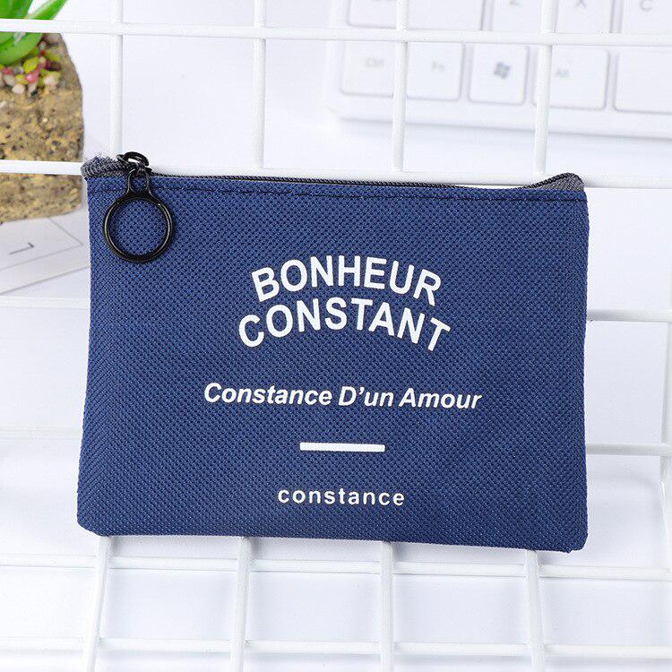 1PC Unisex Canvas Geldbörse Karte Schlüssel Mini Geldbörse Beutel Kleine Reißverschluss Geldbörse Kartenhalter Brieftasche blau/intensiv