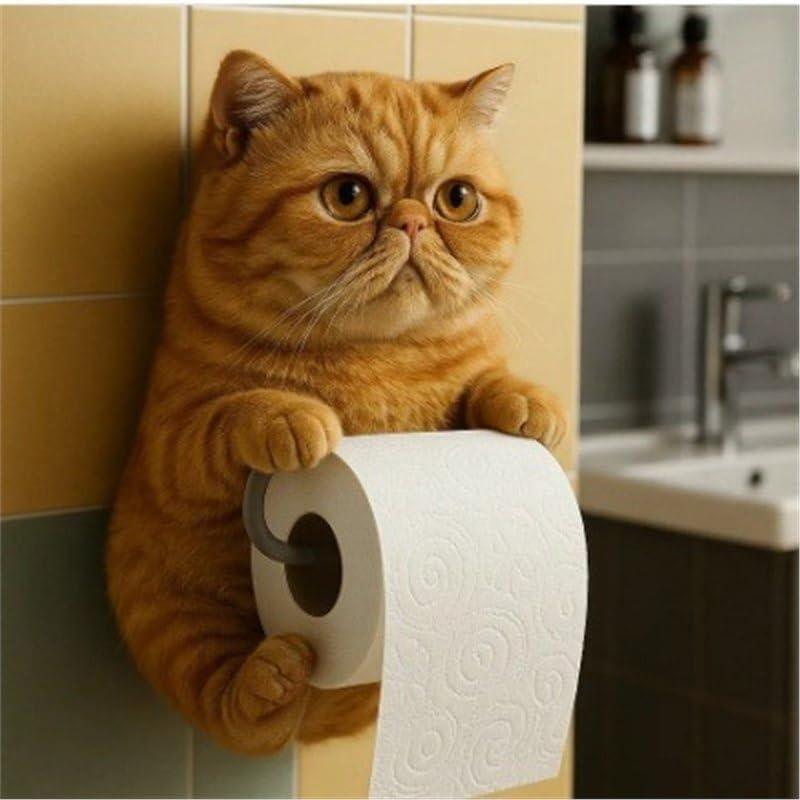 Katzen-Toilettenpapierhalter, Harz-Katzen-Toilettenpapierhalter Wandmontage, Niedliche 3D-Katzen-Papierrollenaufbewahrung, für Wohnheim, Zuhause, Wohnmobil, Toilette, Reise, Küche style 4