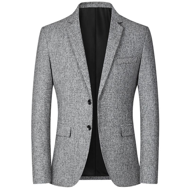 Herrenmode Business Blazer Alles Trend Britischer Stil Lässig Abnehmen Einfarbig Hochzeit Arbeit Vier Jahreszeiten Stil Männlicher Blazer XXXXL grau