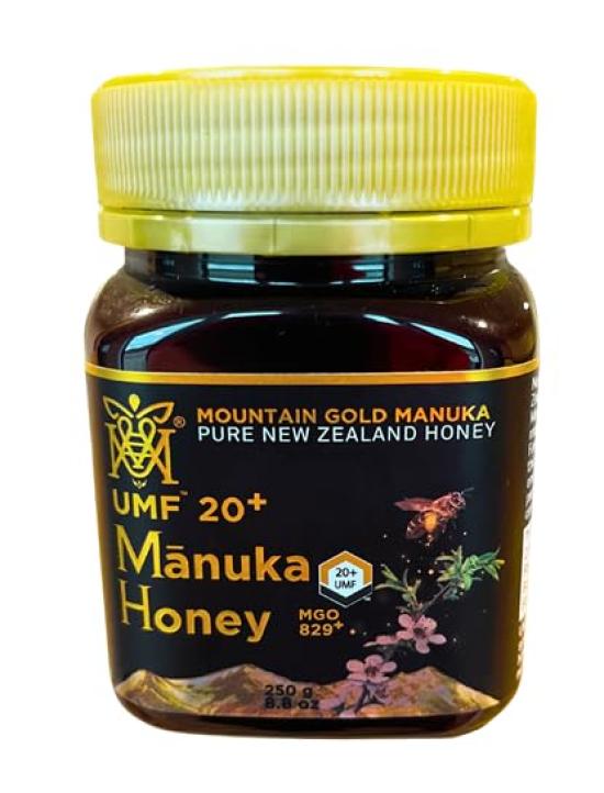 Manuka Honig 250g mit Zertifikat Reiner Manuka Honig Ohne Zusatzstoffe Unerhitzt Roh MOUNTAIN GOLD MANUKA HONIG Hergestellt in Neuseeland Qualitätsgeprüft Regulär