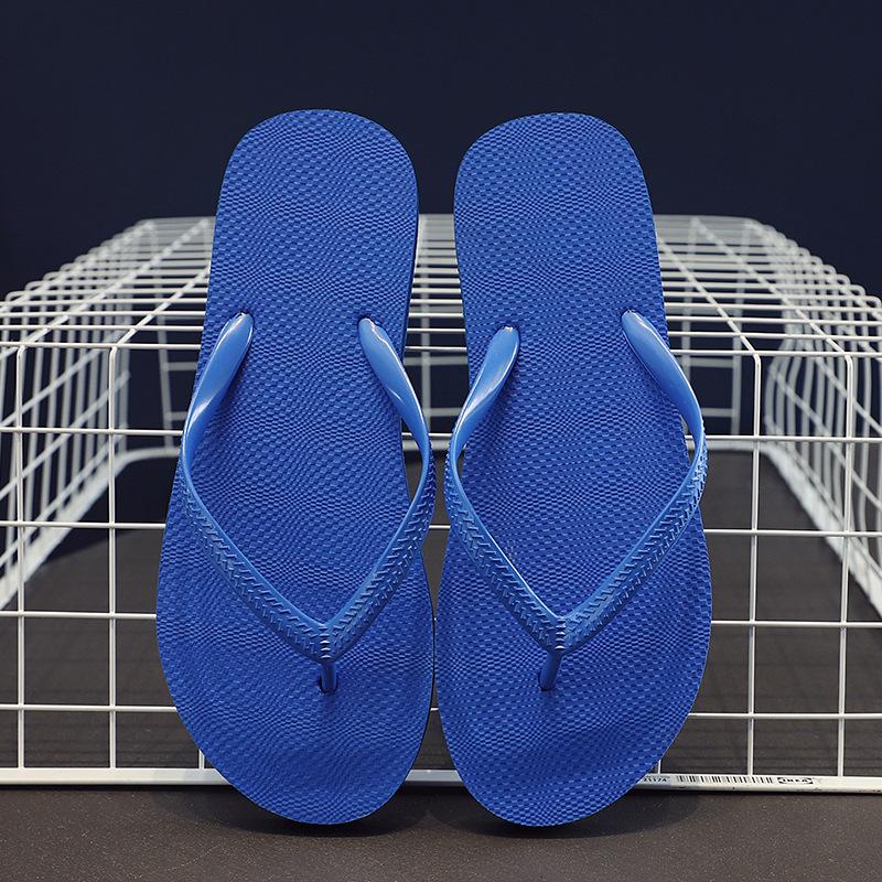 Sommer Neuer Stil Damen Flip-Flops Sommer Dicksohlige Hausschuhe Reise Outdoor Strand Hausschuhe Mode Damenschuhe Damenschuhe 39-40 blau