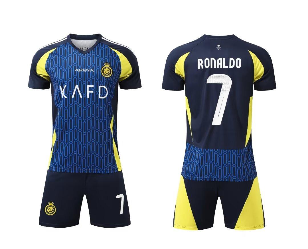 24-25 Riad Auswärts Nr. 7 Club Fußballtrikot Kinderkleidung Erwachsenen Set Größe 14-3XL L/180