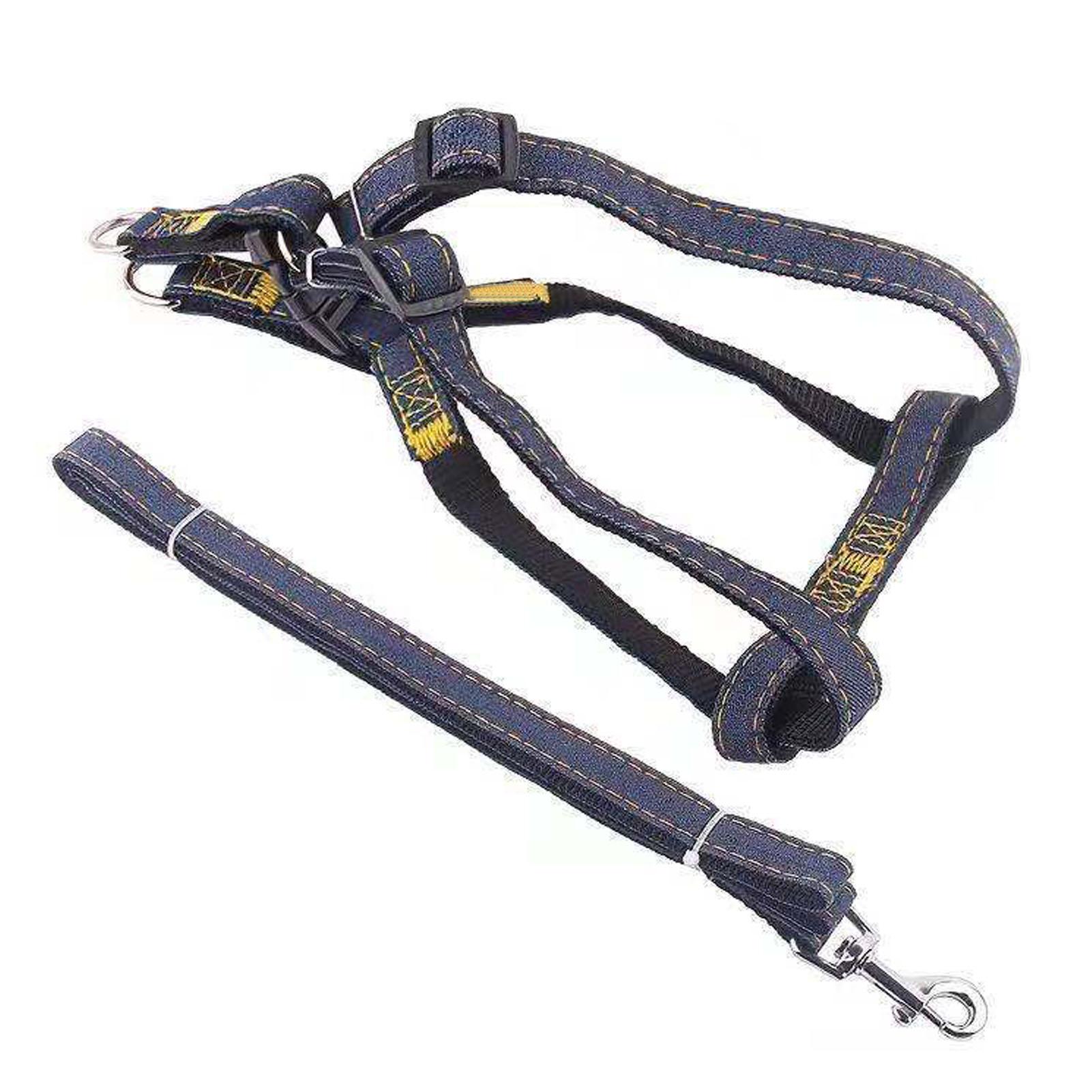 Hundeweste Geschirr Leine Verstellbar Hautfreundlich Hunde Geschirr und Leine Set für Haustier Hund Katze Outdoor Spaziergänge und Training S