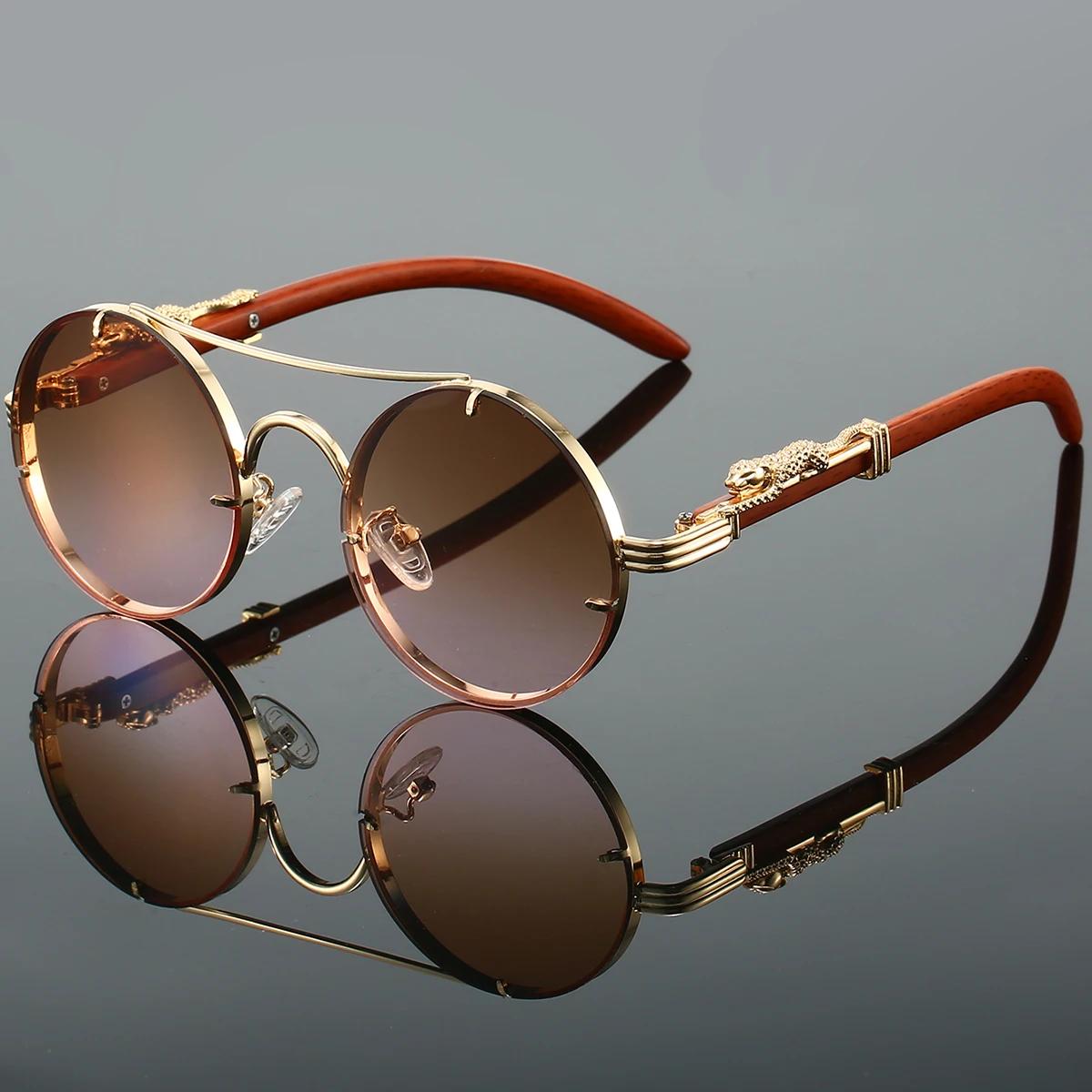 Unisex Vintage Runde Sonnenbrille Männer Mode Doppel Brücke Multicolor Shades Frauen Retro Trendy Marke Luxus Design Sonnenbrille