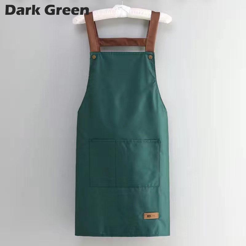 1 Stück Damen Herren Küchenschürzen Arbeitsschürze für Grill Restaurant Bar Beauty Nails Shop Cafés Studios Uniform grün