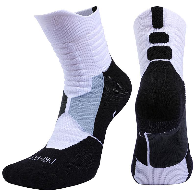 Unisex Professionelle Basketball Socken Deodorant Schützen Fuß Basketball Sport Socken M[35-38] weiß