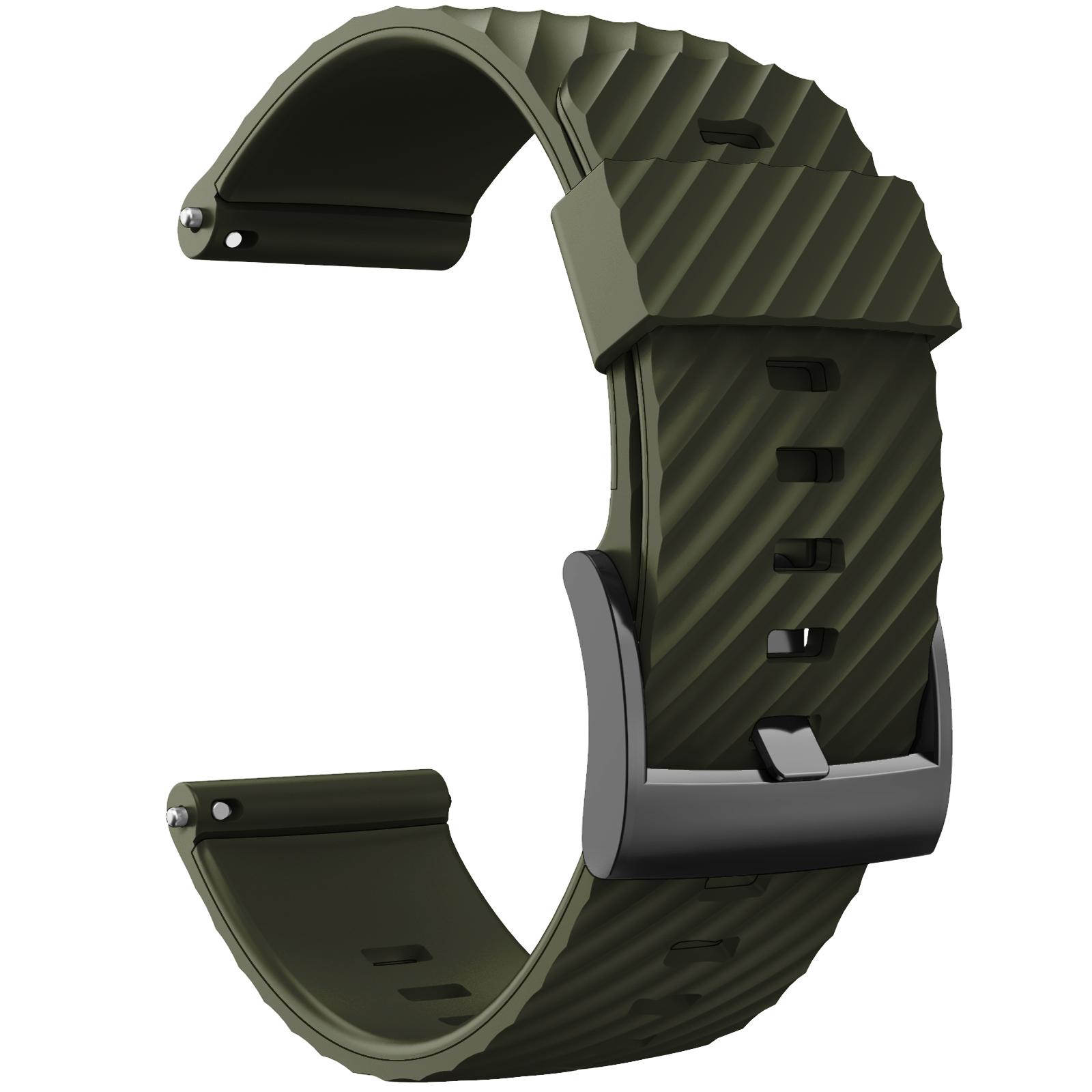 Für Suunto 7/Suunto 9 Armband für Suunto 9 Baro/9 Spartan/9 GPS Weiches Silikon Sport Uhrenarmband Ersatzband 24mm armee grüne
