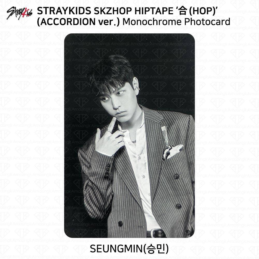 Stray Kids SKZHOP HIPTAPE HOP Akkordeon Offizielle Fotokarteneinheit Monochrom Seungmin- Accordion ver#3