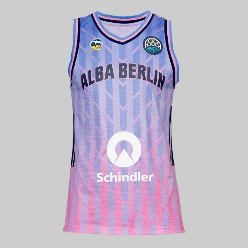 25-26 Deutschland BBL ALBA BERLIN Erstes BCL Heim Basketballtrikot Sport Schnelltrocknend T-Shirt Kinderkleidung Tee Y2k S gray