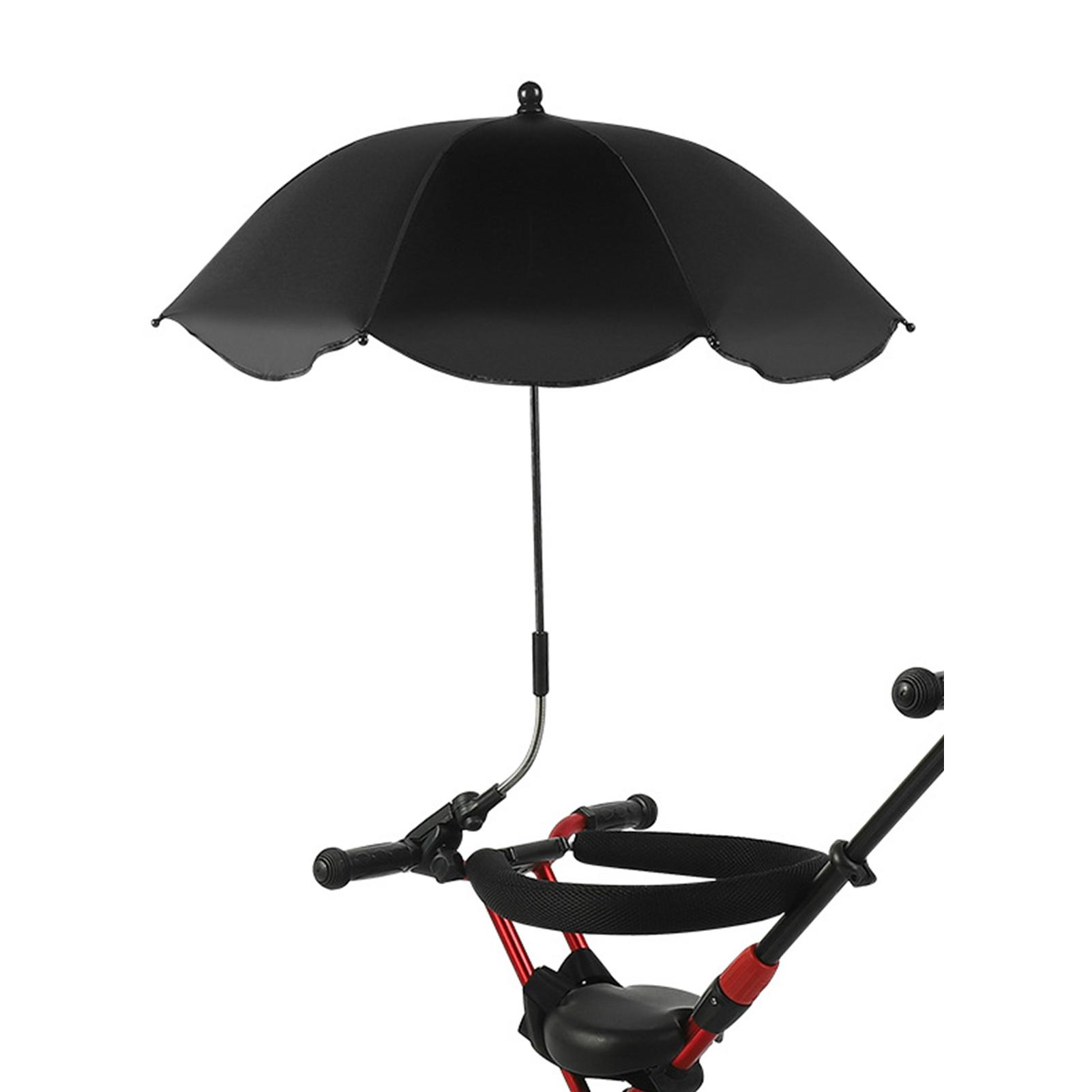 Baby Kinderwagen Regenschirm UV Schutz 360 Grad Einstellbar Automatische Wasserdichte Tragbare Kinderwagen schwarz