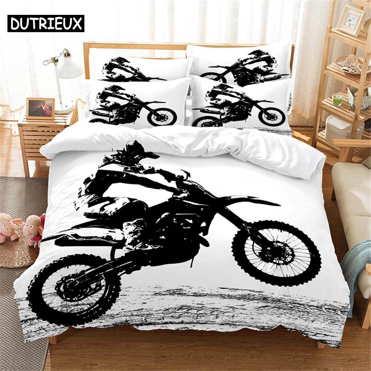 3D Motorrad Bettwäsche Set Queen Bettwäsche Bettbezug Set Bettwäsche Set Bettdecke Baumwolle Queen Schlafzimmer Bettdecken Set Bett Set Bettwäsche EU single(135x200cm)&set