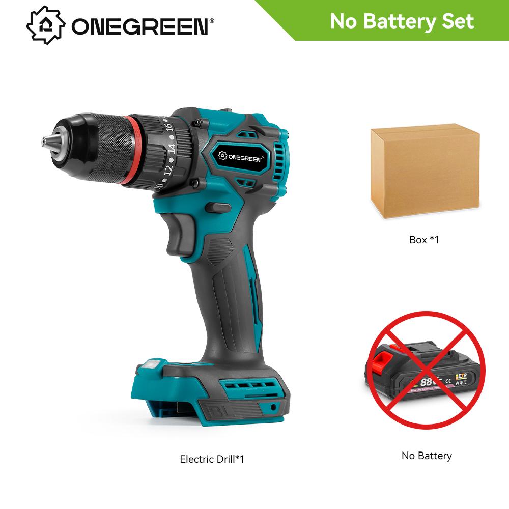 ONEGREEN 1200W 480N.M Drehmoment Bürstenloser Elektro-Schlagbohrschrauber 20Getriebe Akkuschrauber Elektrowerkzeuge für Makita 18V Batterie Without Battery