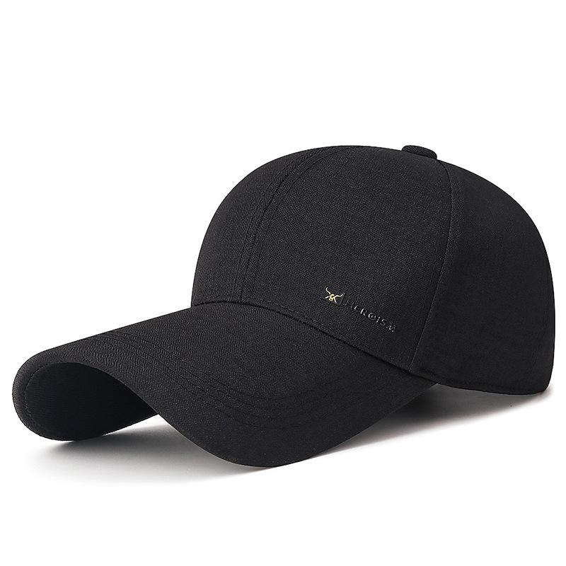 Frühling Sommer Lange Krempe Sonnenschutz Baseball Cap Herren Sonnenschirm Cap Schirmmütze schwarz