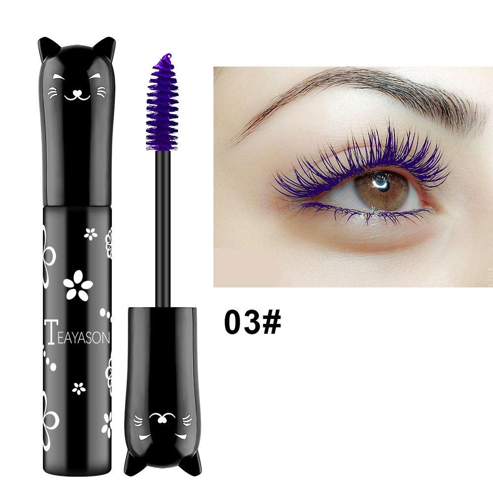 1PC Augen Make-Up Farbe Mascara Wasserdicht Schnell trocknend Wimpern Curling Verlängerung Make-Up Wimpern Party Bühne Verwenden TSLM2 8g violett