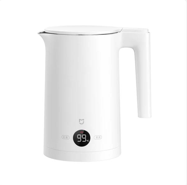 XIAOMI MIJIA Wasserkocher mit konstanter Temperatur, 2 Tee-/Kaffee-Edelstahl, 1800 W, LED-Anzeige, vier Thermosmodi, 220 V Wasserkocher weiß