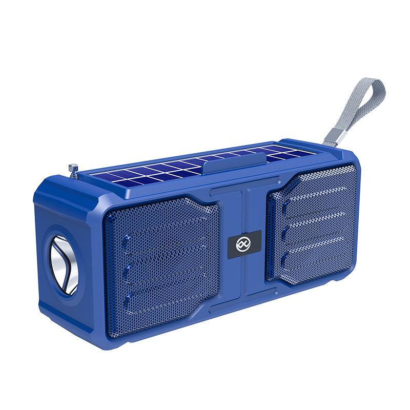 Tragbarer Bluetooth-Lautsprecher, kabelloser Bass-Subwoofer, Outdoor-Soundbox, Lautsprecher mit hoher Lautstärke und Taschenlampe, unterstützt FM-Radio DL-165 blau