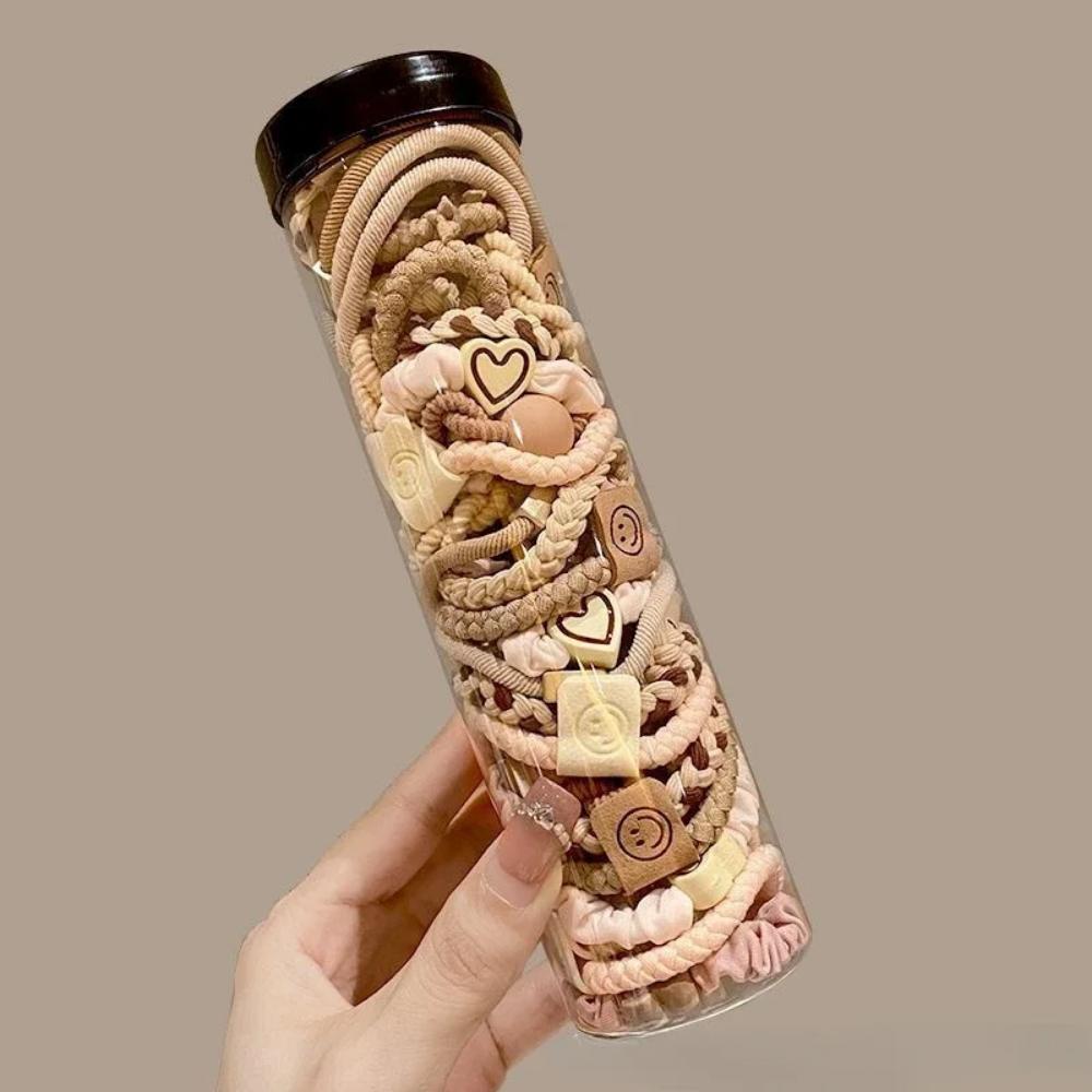 20 Teile/satz Hohe Elastizität Langlebig Frauen Einfache Haar Krawatte Pferdeschwanz Halter Stilvolle Haar Band Haar Seile Mädchen Haar Accessoires beige