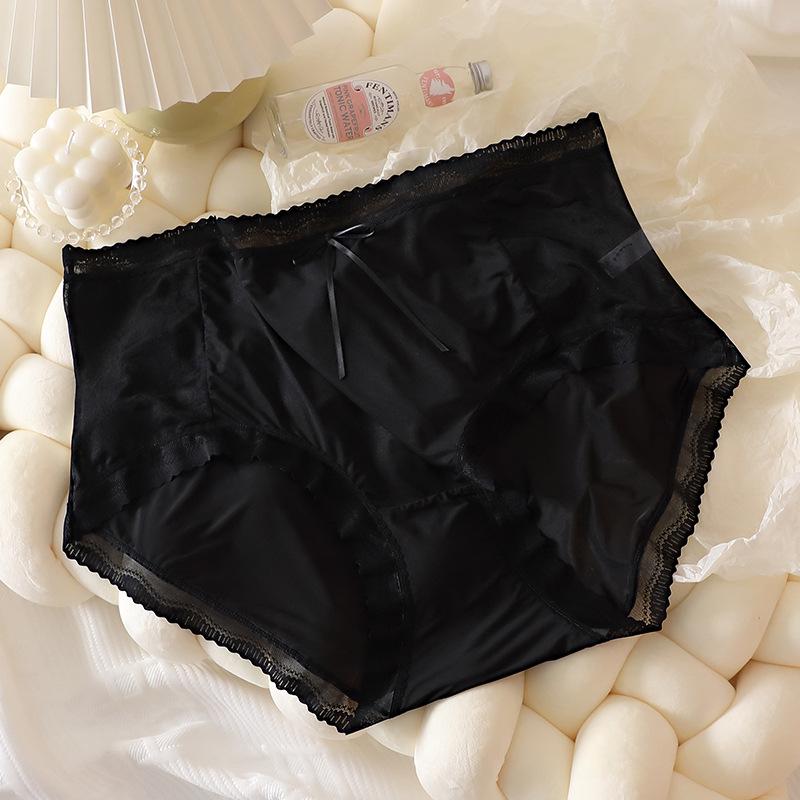 XL bis 5XL Plus Size Nahtlose Höschen Ultradünne Slips Damen Transparente Unterhosen Hohe Taille Damenunterwäsche 4XL schwarz