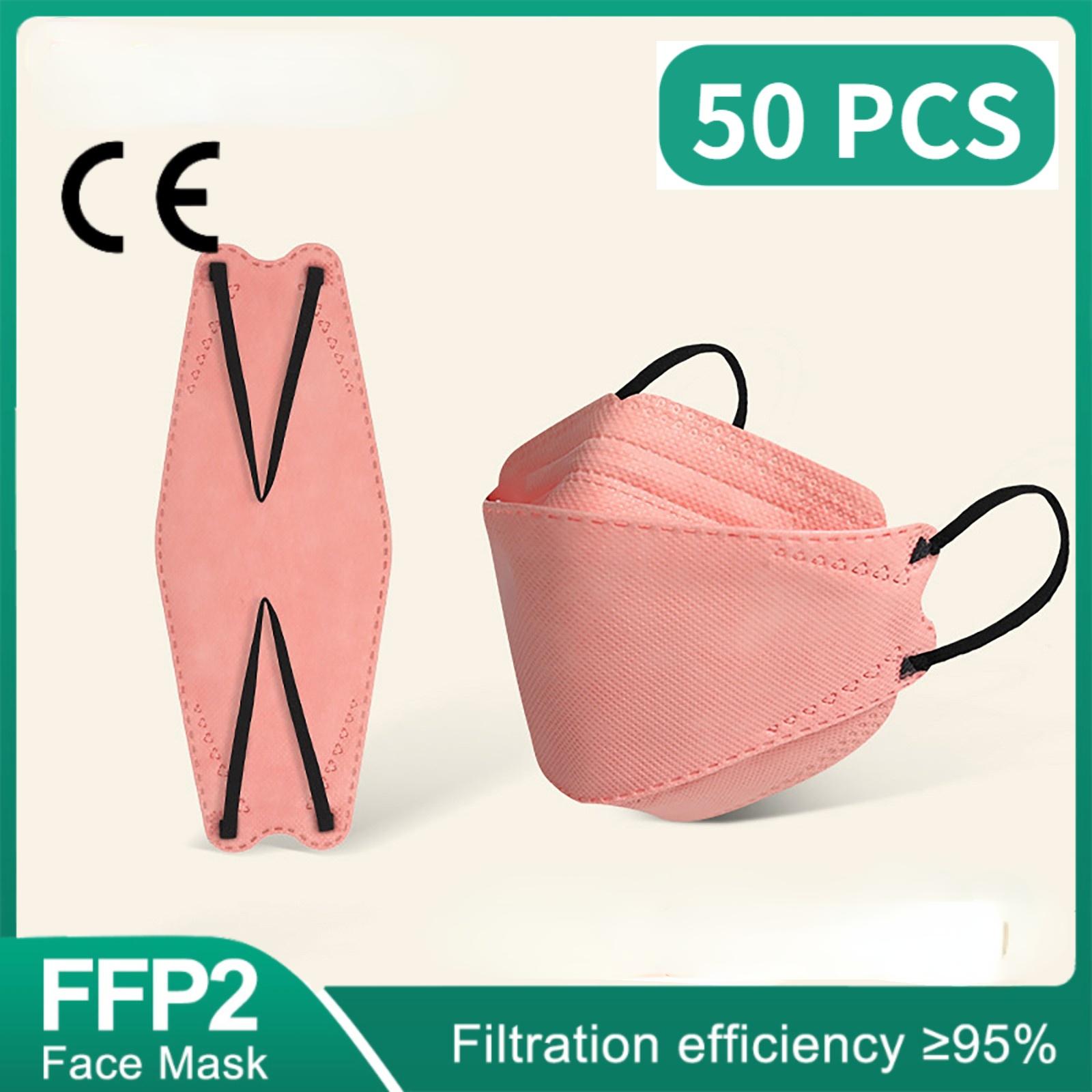 Fit 4-12 Jahre alte Kinder FFP2 Masken Morandi 4 Schichten koreanische Homologada Mascarillas FPP2 Niños schwarze Maske FFP2mask Kinder 50PCS rosa