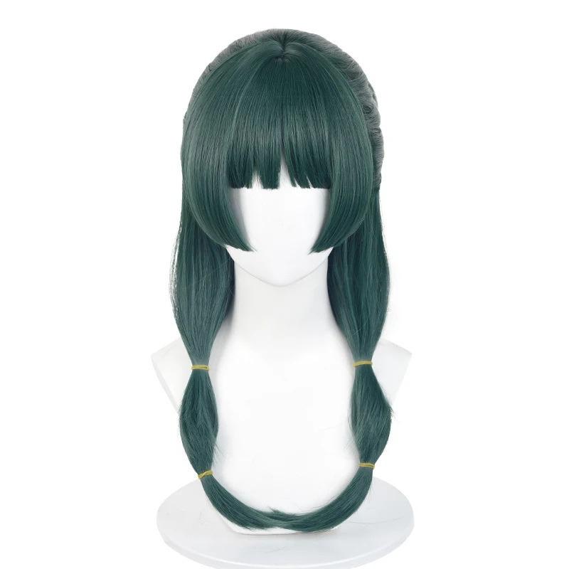 Anime Maomao Cosplay Perücke Lange Dunkelgrüne Kopfhautperücke Hitzebeständige Kunsthaar-Party-Unisex-Perücken + Perückenkappe One Size