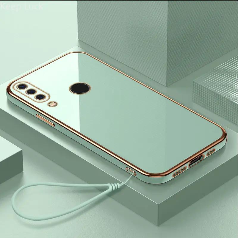 Luxus Lanyard Überzug Silikon Fall Für Huawei P30 Lite P20 P30 Pro Mate 20 30 20X Y9S Y7A Y9Prime PSmart2021 weiche Stoßstange Abdeckung P30Lite grün
