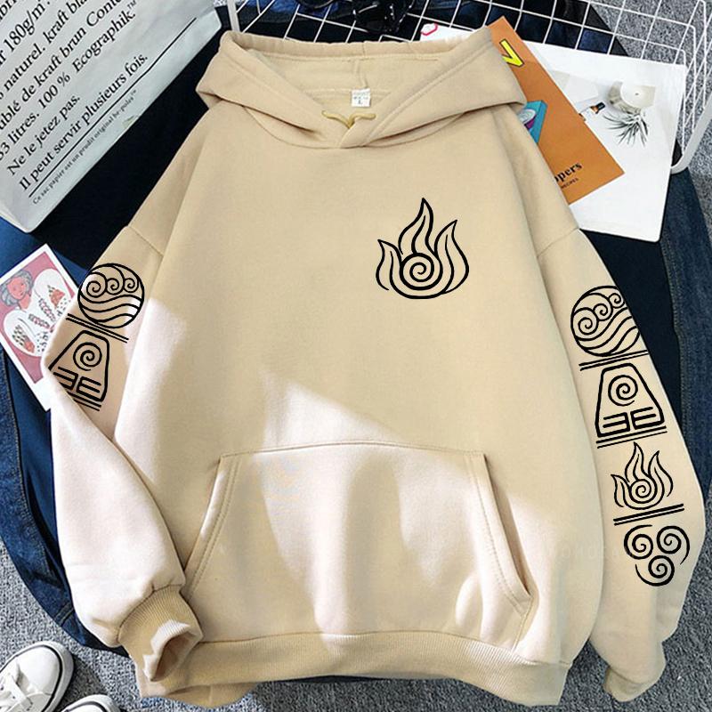 Avatar Der Herr der Elemente Harajuku Anime Hoodie Kleidung Wasser Erde Feuer Luft Grafiken Übergroßen Patchwork Frauen Männer Sweatshirts XXXL