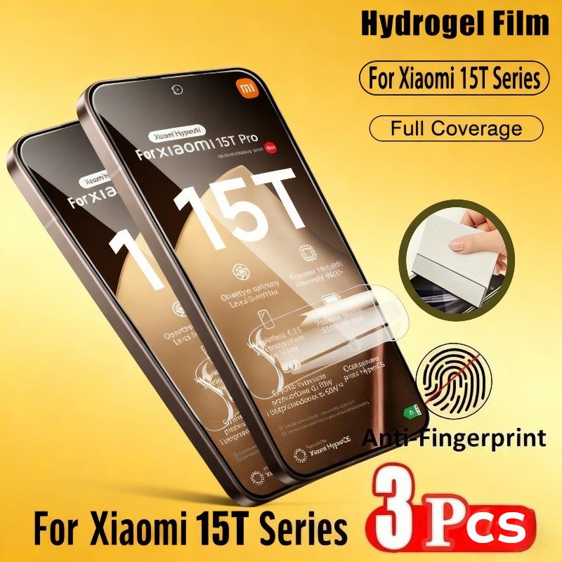 3 Stück weiche Hydrogel-Folien für Xiaomi 15T 14T Pro Vollabdeckung Displayschutz für Xiaomi 17 Pro Max 13 12 11 Pro Folie Hydrogel Film&Xiaomi 15 Pro weiß