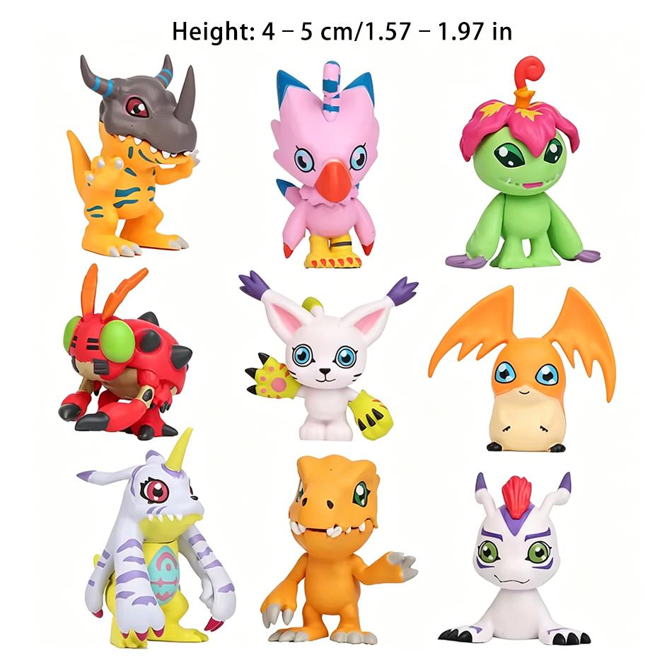 9 Stück/Set Digimon Adventure Anime Figur Modell PVC Sammlung Ornamente Statue Puppen Geburtstagsspielzeug Geschenke Fan Geschenke