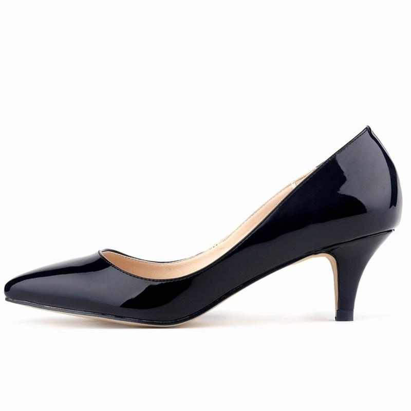 Klassische sexy spitze niedrige Med Kitten Heels Damen Pumps Schuhe Frühling Markendesign Hochzeitskleid 39 schwarz